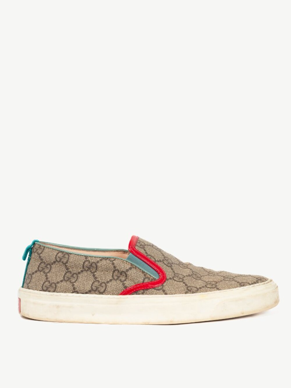 Gucci Beige & Ebony GG-Supreme Canvas Slip-On Sneakers